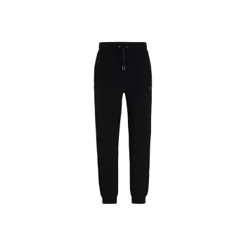 HUGO BOSS SS24 Stretch-Cotton Tracksuit Bottoms With Stacked Logo Casual Pants Men's Black
