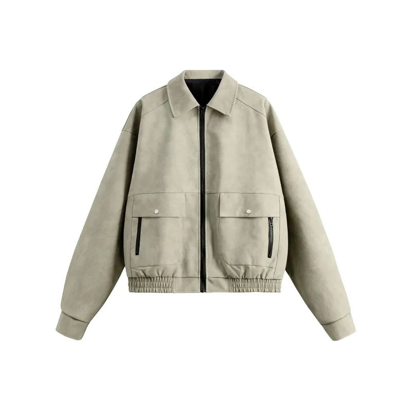 TELENT Leather Jacket Unisex Dark Gray-2