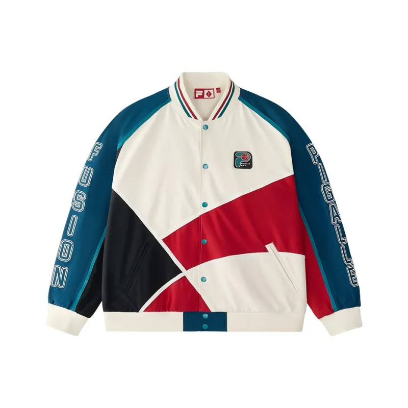 FILA FUSION Baseball Jacket Unisex Purple Dark Blue-0