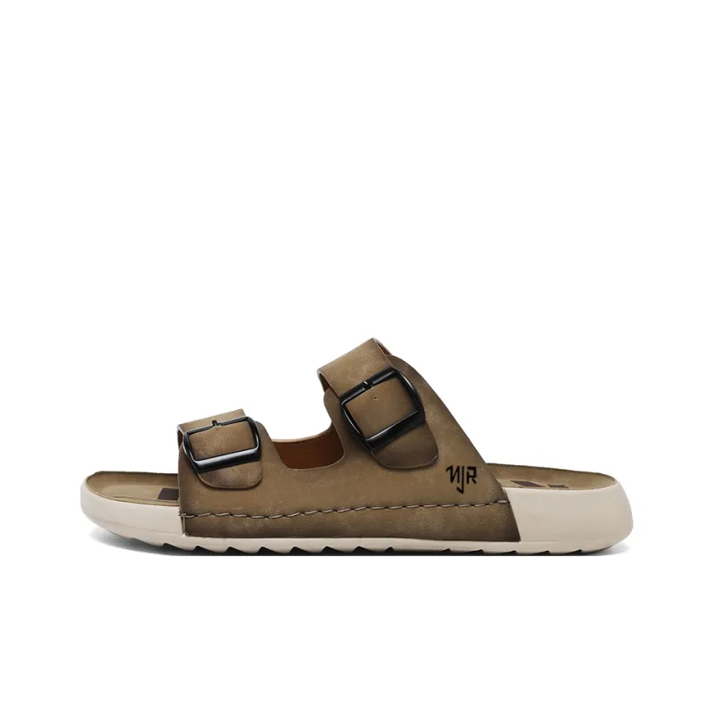 NANJIREN Slide Slippers Men Khaki/Gray-0