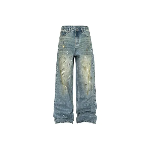 FAR BACK Jeans Unisex Washed Blue