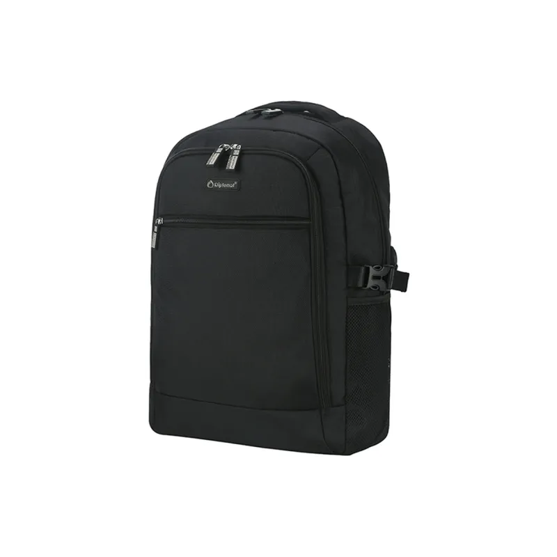Diplomat Fabric Backpack Unisex Black-3