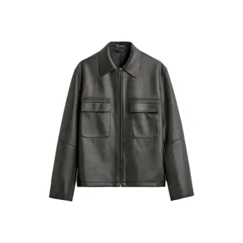 ZARA Leather Jacket Men's Green