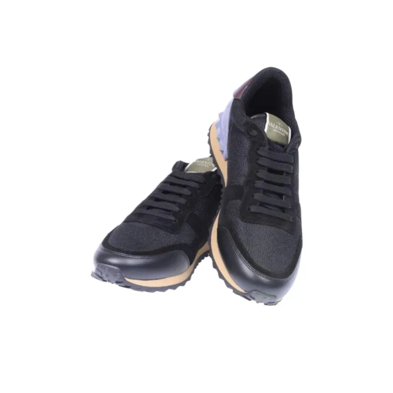 Valentino Low Top Casual Shoes Men's Black Purple-1