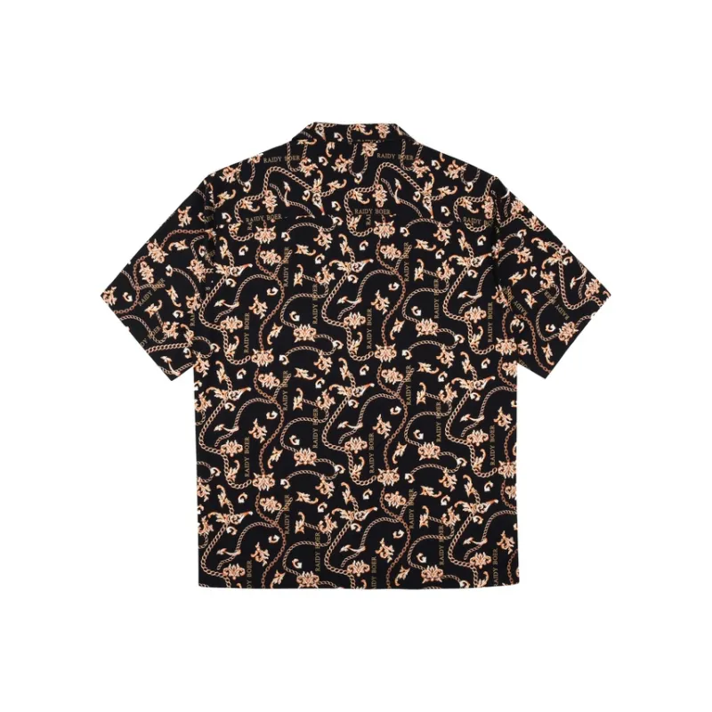 Raidy Boer 2025 Summer Shirt Men's Black Floral-1