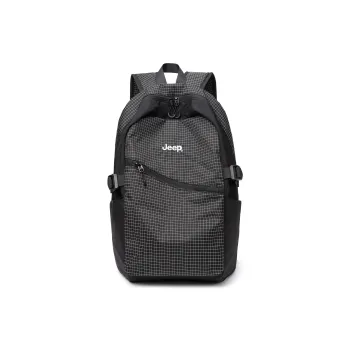 Jeep Nylon Laptop Backpack Regular Unisex Plaid Black