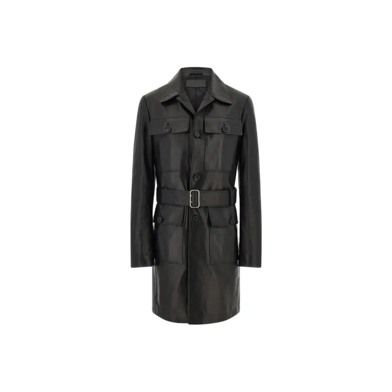 FERRAGAMO Leather Jacket Men's Black-0