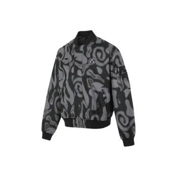 Vans BLUR LOGO BOMBER Baseball Jacket Men's Black Gray
