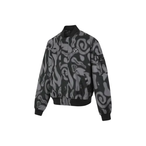 Vans BLUR LOGO BOMBER Baseball Jacket Men's Black Gray