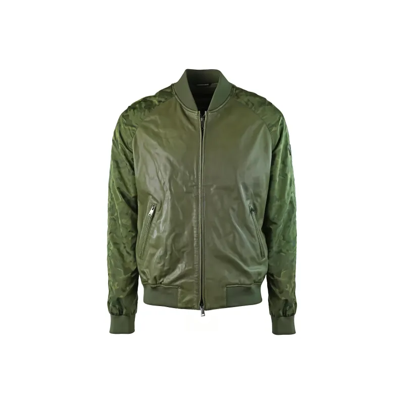 EMPORIO ARMANI Leather Jacket Men's Green-0