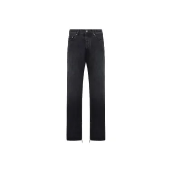 OFF WHITE Logo Patch Straight Leg Jeans