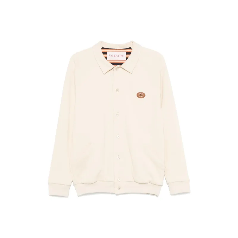 Valentino VLogo Signature Button Up Bomber Jacket-0