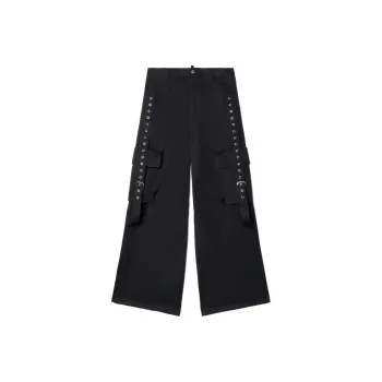 OFF WHITE Buckled Wide Leg Cargo Trousers