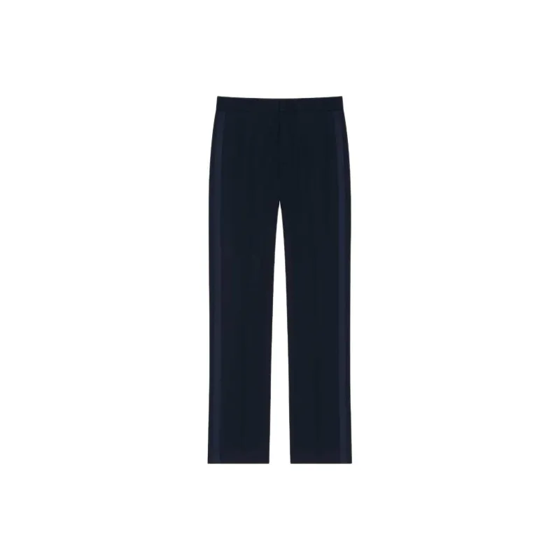 Givenchy Tailored Pants In Wool With Satin Piping Casual Pants Men's Night Blue-0