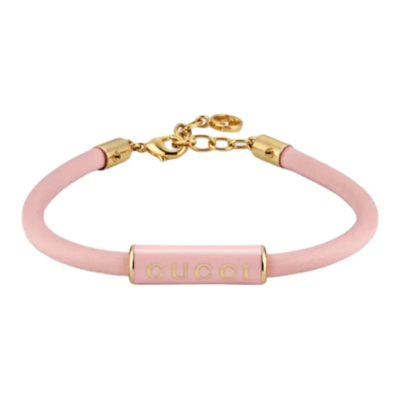GUCCI Leather, Brass, Enamel Bracelets Unisex Pink-1