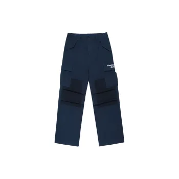 Guuka Embroidered Letter Casual Pants Unisex Navy Blue