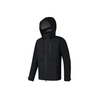 FILA Fitness Hiking Water Resistant Windproof Breathable Warm Windbreaker Jacket Men's Jet Black