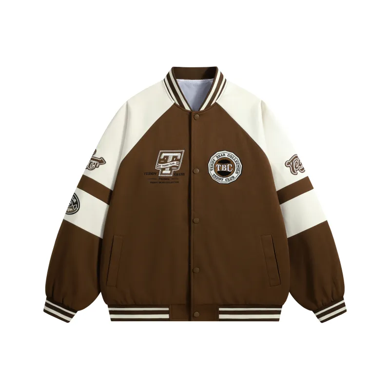 Teddy Bear Collection TEDDY College Series Baseball Jacket Coat Unisex-5