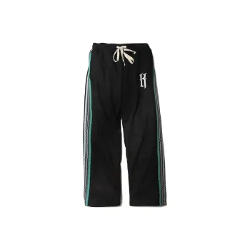 MIRACLE KILL Casual Pants Unisex Black & Green Webbing