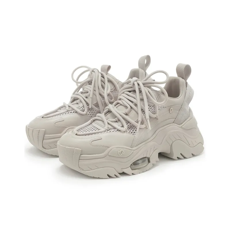 VITTORIO VENTURA Chunky Sneakers Women's Beige Gray-2
