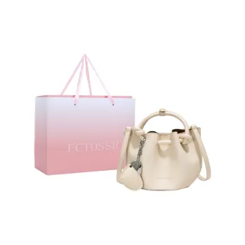 FCTOSSR PU Bucket Bag Handbag Women's White/Black/Blue/Pink