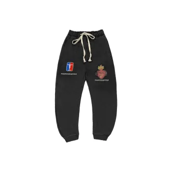 False Perception Casual Pants Unisex Washed Black
