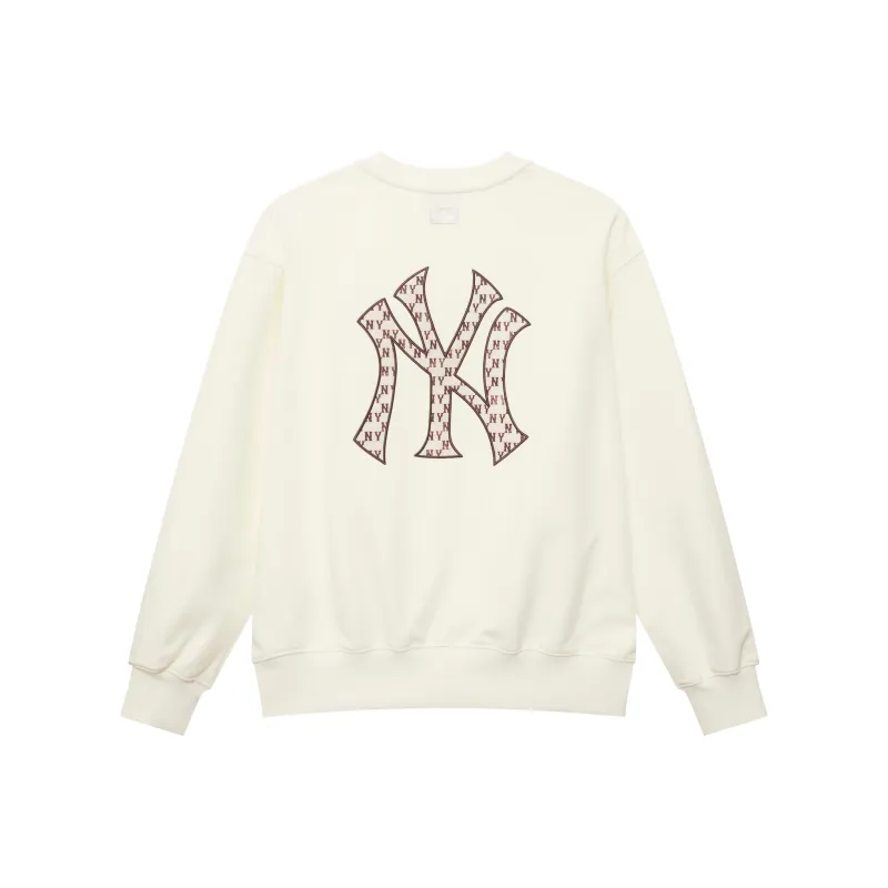 MLB MONOGRAM Collection New York Yankees SS25 Crewneck Sweatshirt Unisex Standard Ivory-0