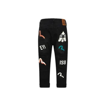 EVISU Logo patch Cropped Jeans