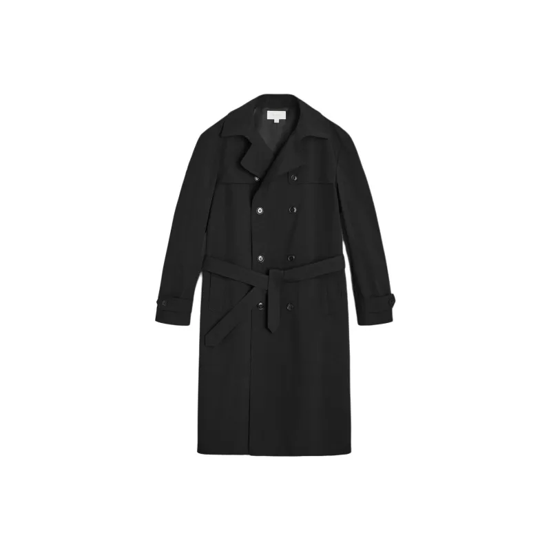 ZARA Trench Coats Men Black-0