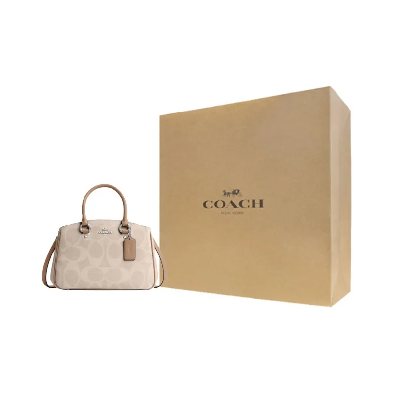 COACH Artificial Leather Shoulder Bag, Crossbody Bag, Handbag Trumpets Women's Sand Yellow & Taupe-8