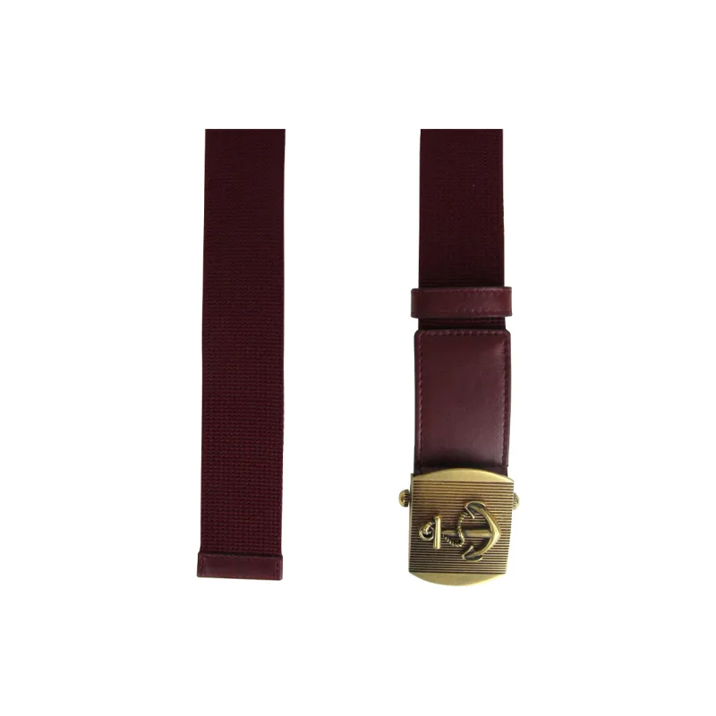 GUCCI Brass Belt Unisex Burgundy Color Width 3.5CM-1