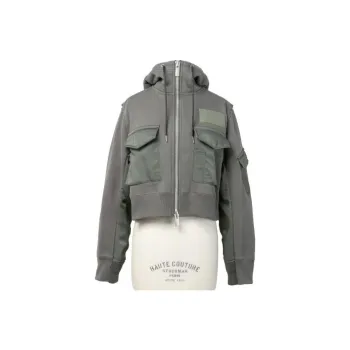Sacai Patchwork Design Cropped Jacket