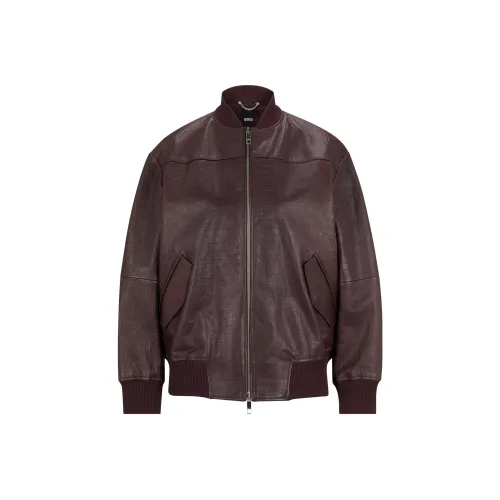 HUGO BOSS Croc-embossed Bomber Jacket