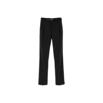 PRADA Mid Rise Belted Straight Leg Trousers