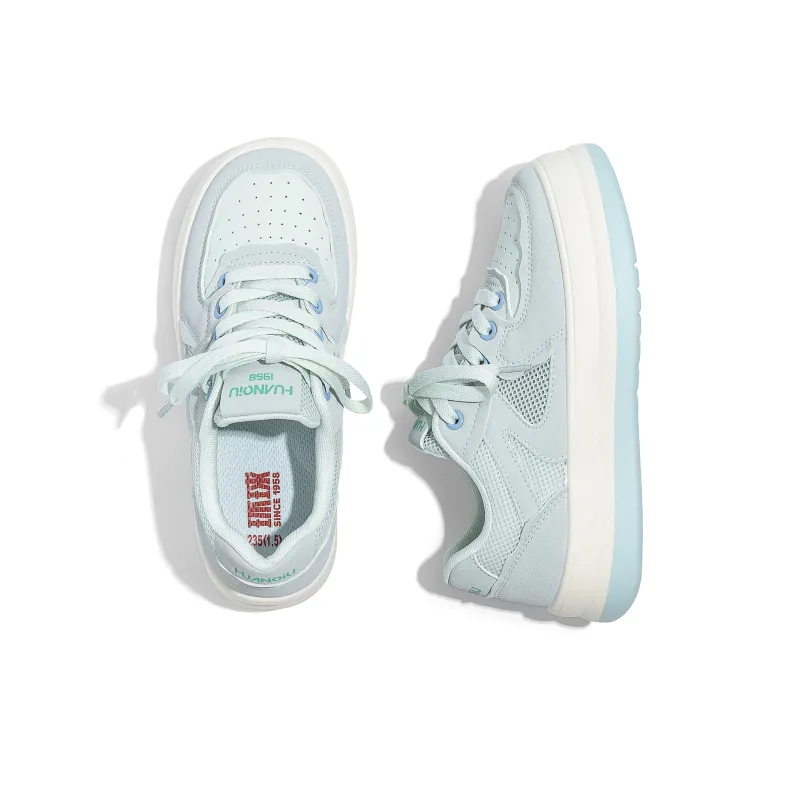 HUANQIU Breathable Height Increase Low Top Skateboard Shoes Women's Aqua-2
