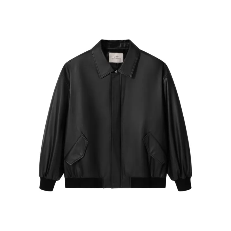 GXG Leather Jackets Men Black-0
