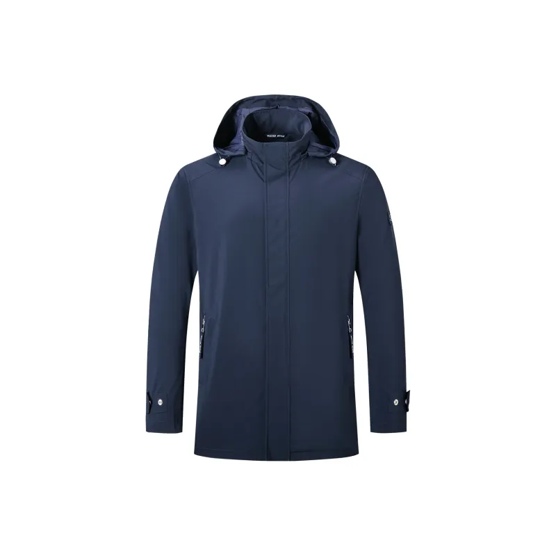 SEPTWOLVES Trench Coat Men's Navy Blue-0
