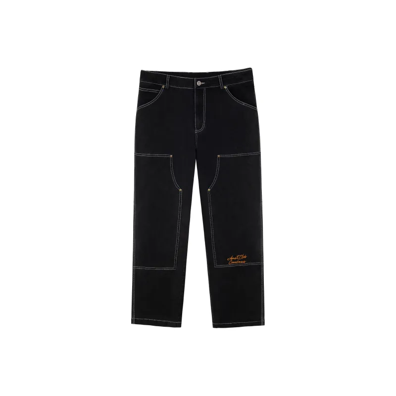 Carebears X AMONSTER Casual Pants Unisex Washed Black-0