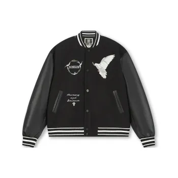 BONELESS Baseball Jacket Unisex Black