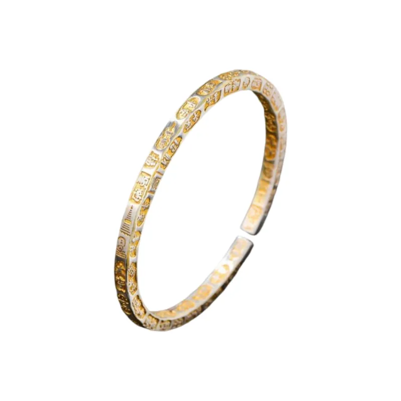 LIUXIN 999 Fine Silver Bangles Women's-0