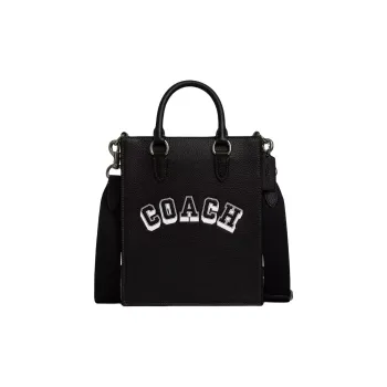 COACH Dylan Leather Tote Bag, Shopping Bag, Handbag Small Size Men's Black Pink Pen