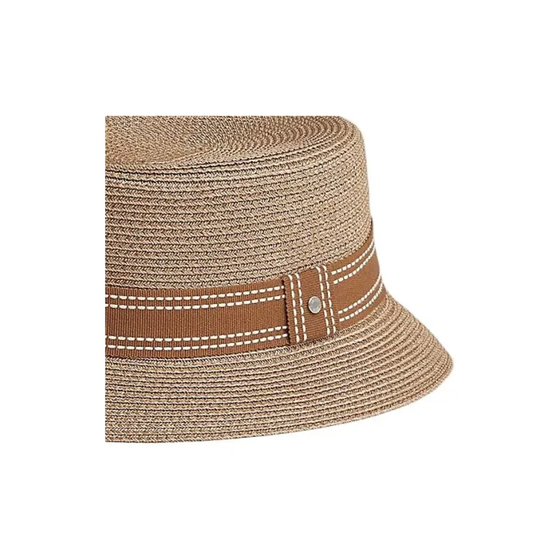HERMES Paper Polyester Bucket Hats Men's Beige-1