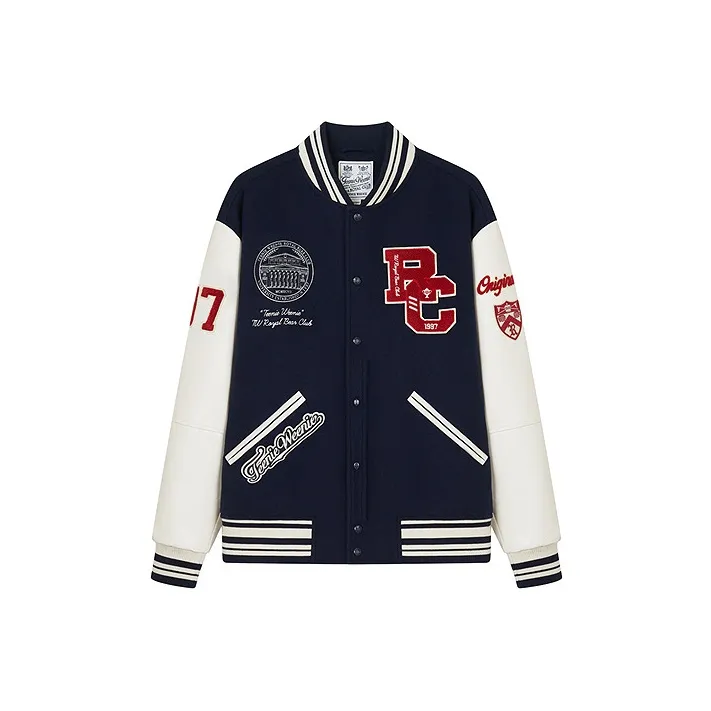 Teenie Weenie Men Baseball Jacket Unisex Navy Blue-0