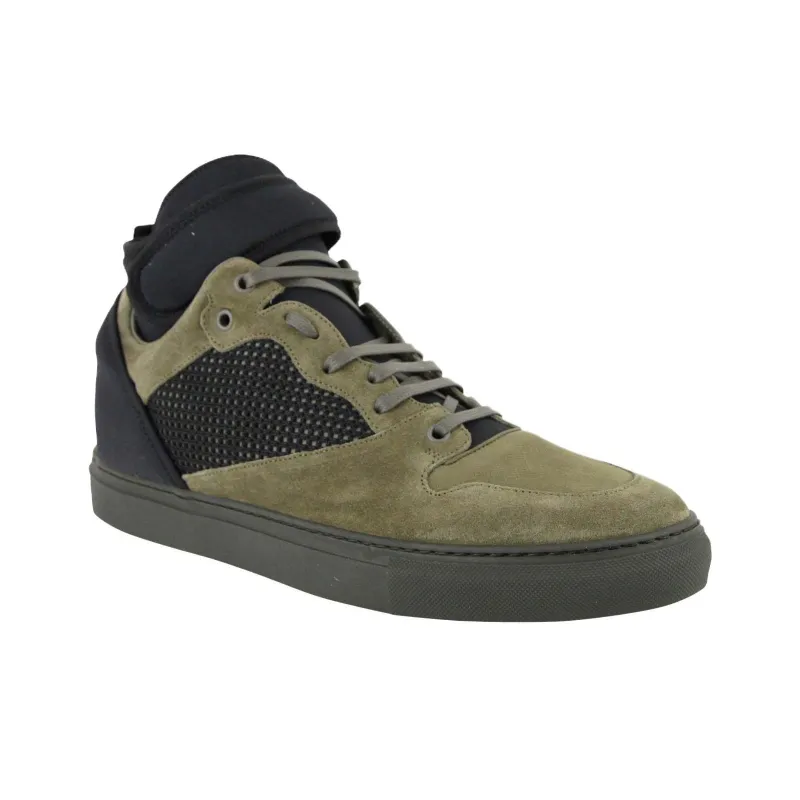 Balenciaga High Top Skateboard Shoes Men's Olive-2
