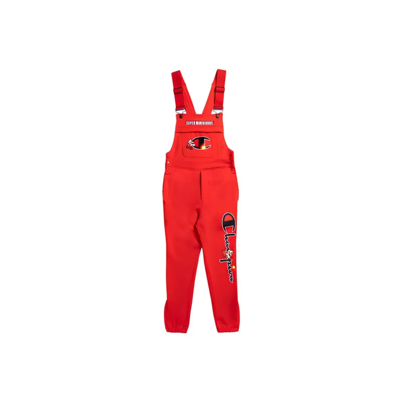 Mario Spagolla X Champion X Super Mario Bros Overalls Men Red-0