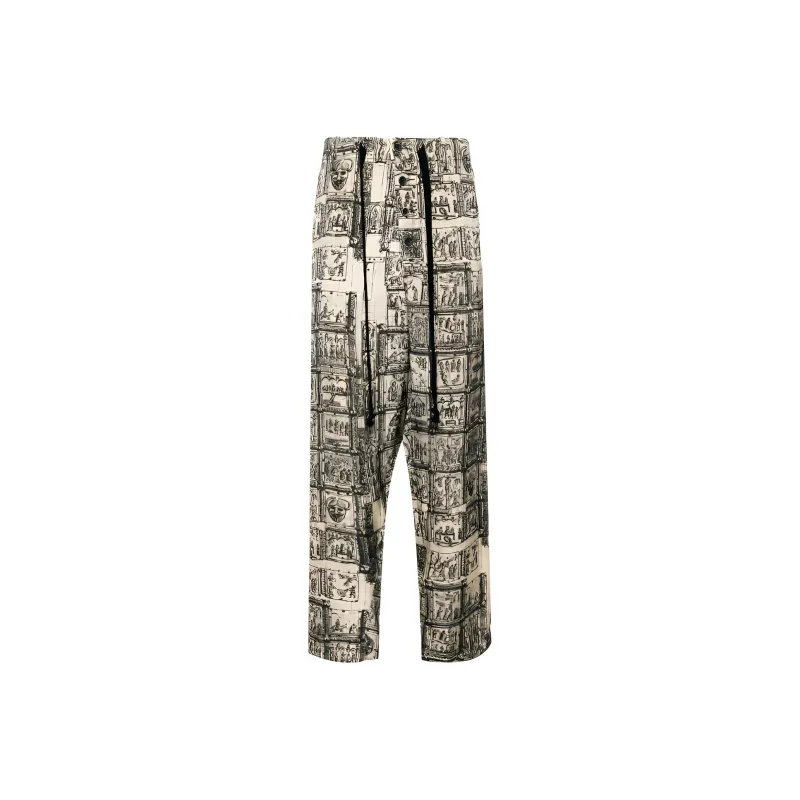 UMA WANG Graphic print Straight leg Trousers-0