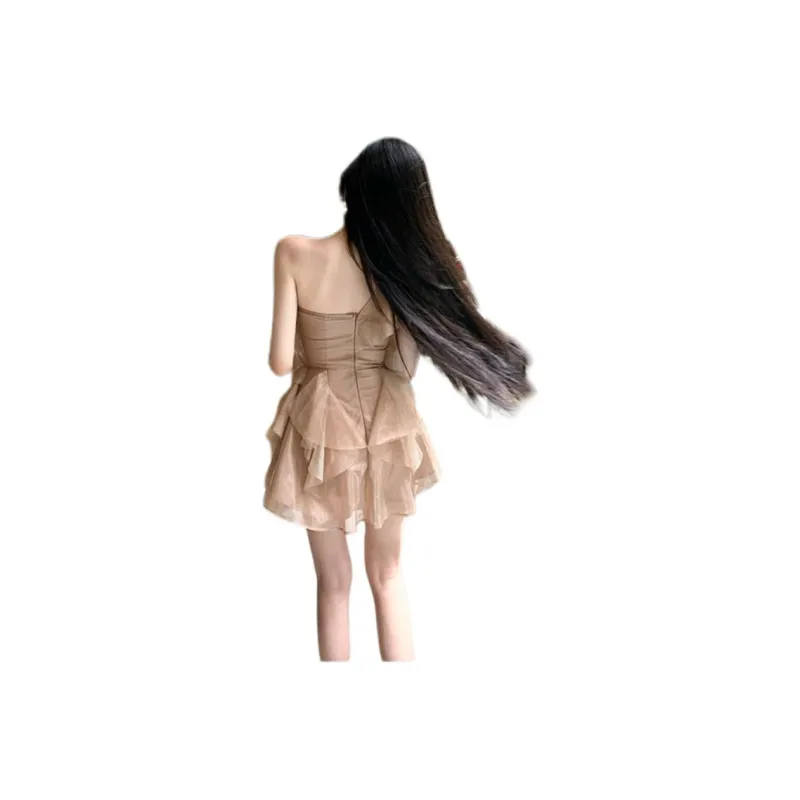 Mu Xiao Xin Sleeveless Dress Women's Coffee-1