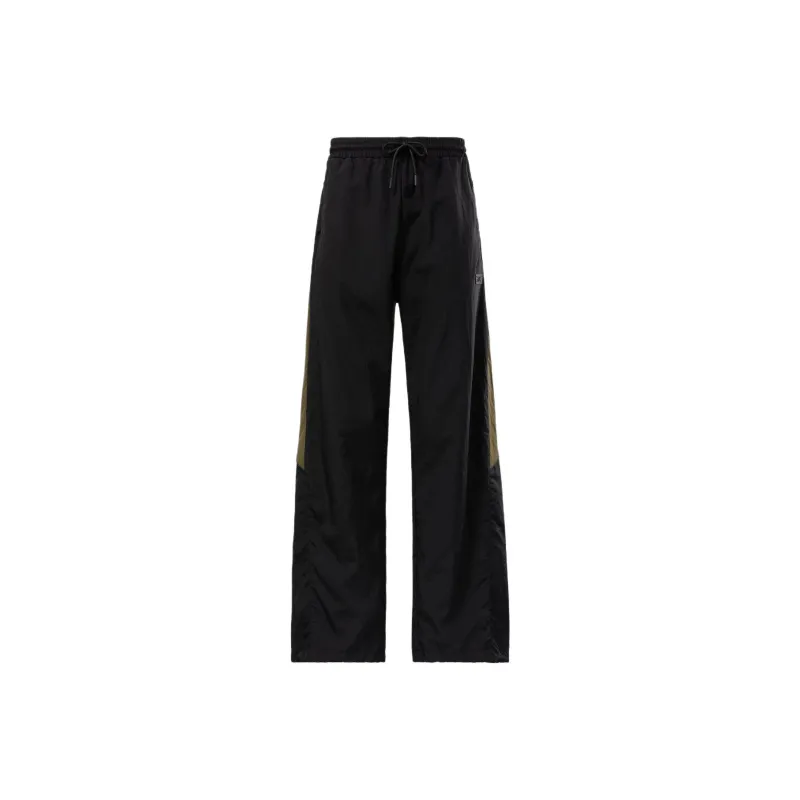Reebok Colourblock Vector Track Casual Pants Unisex Black/Khaki Green-0