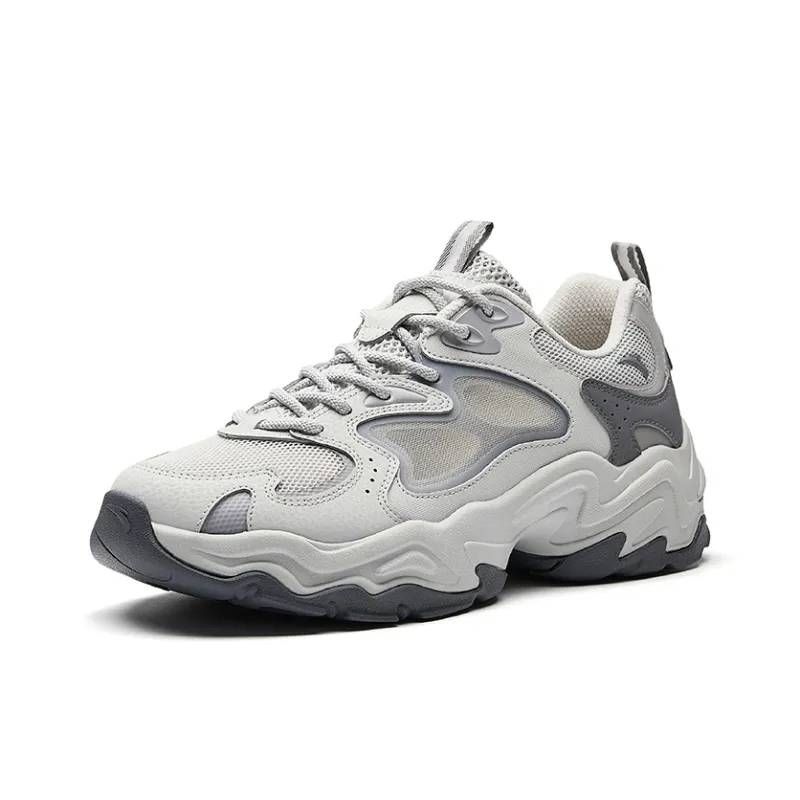 Anta Life Collection Anti Slip Wear Resistant Low Top Chunky Sneakers Men's Gray-1