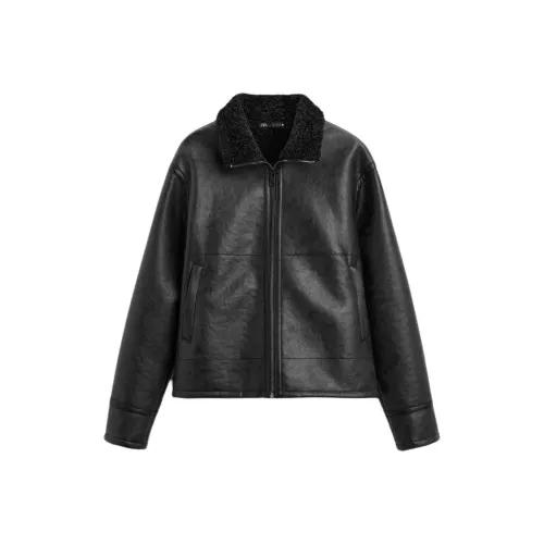 ZARA Leather Jacket Men's Black